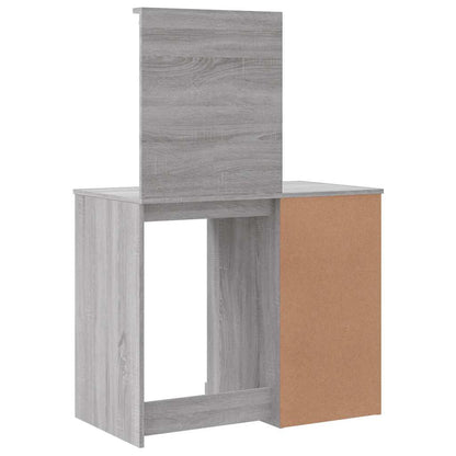 Dressing Table with LED Lights Grey Sonoma 90x42x132,5 cm
