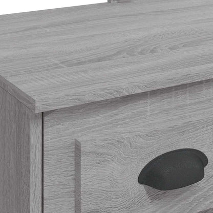 Dressing Table with LED Lights Grey Sonoma 90x42x132,5 cm
