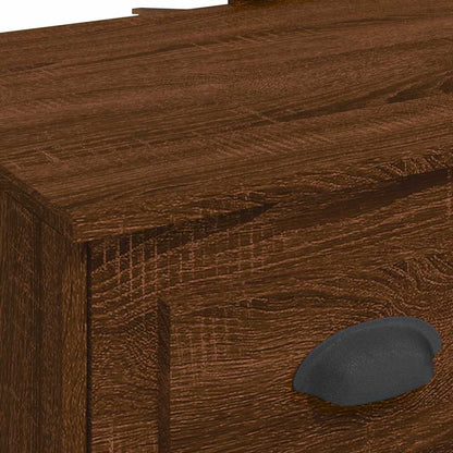 Dressing Table with LED Lights Brown Oak 90x42x132,5 cm