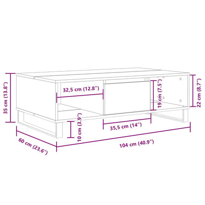 Coffee Table Grey Sonoma 104x60x35 cm Engineered Wood