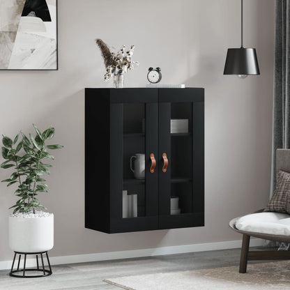 Wall Mounted Cabinet Black 69,5x34x90 cm