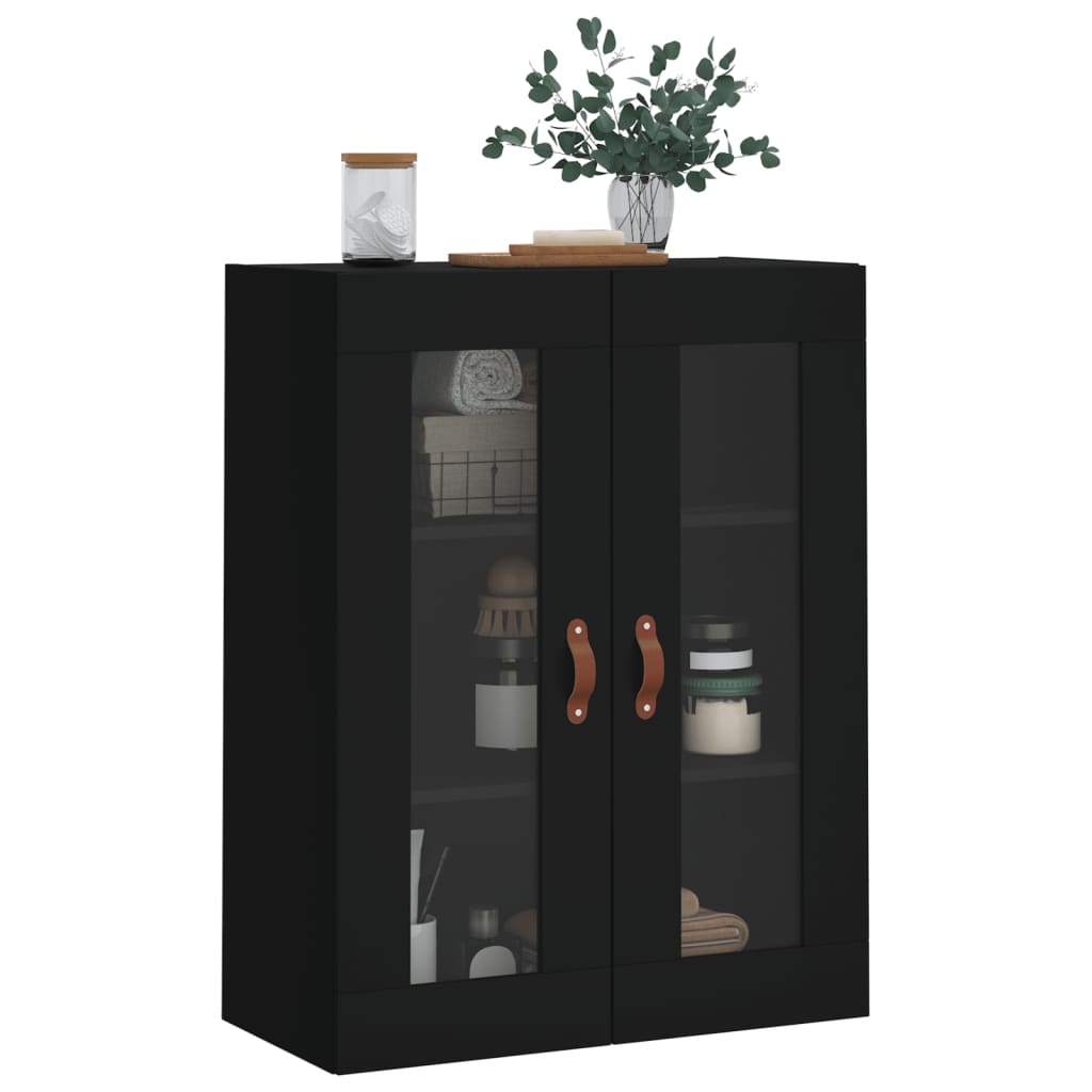 Wall Mounted Cabinet Black 69,5x34x90 cm
