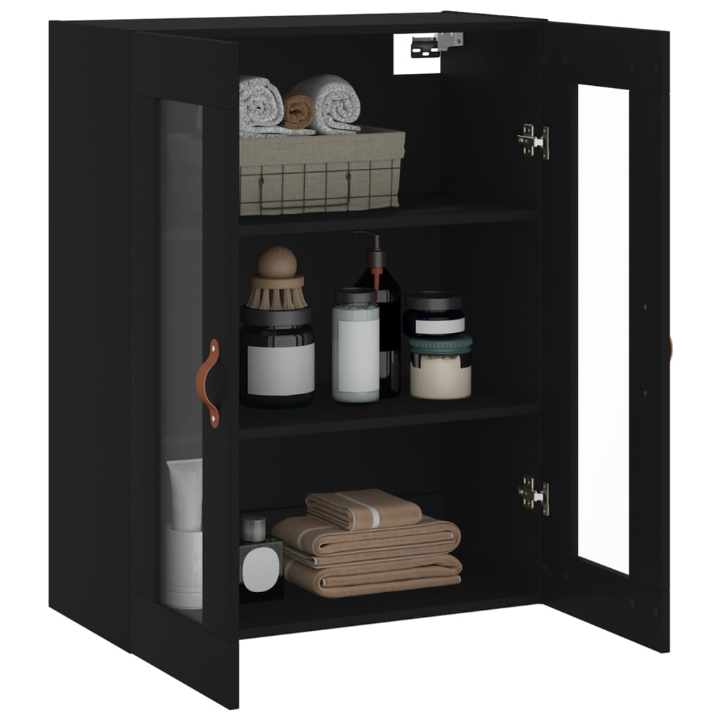 Wall Mounted Cabinet Black 69,5x34x90 cm