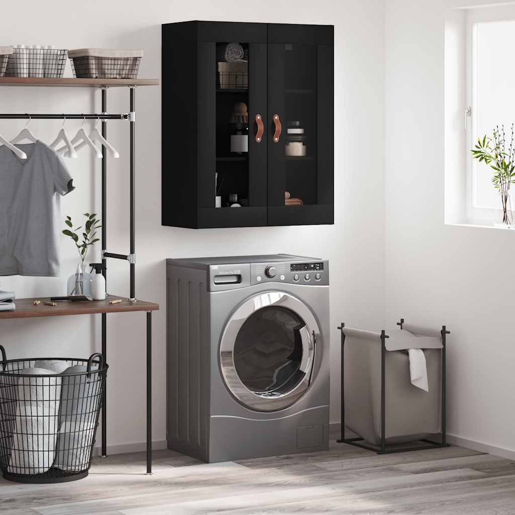 Wall Mounted Cabinet Black 69,5x34x90 cm