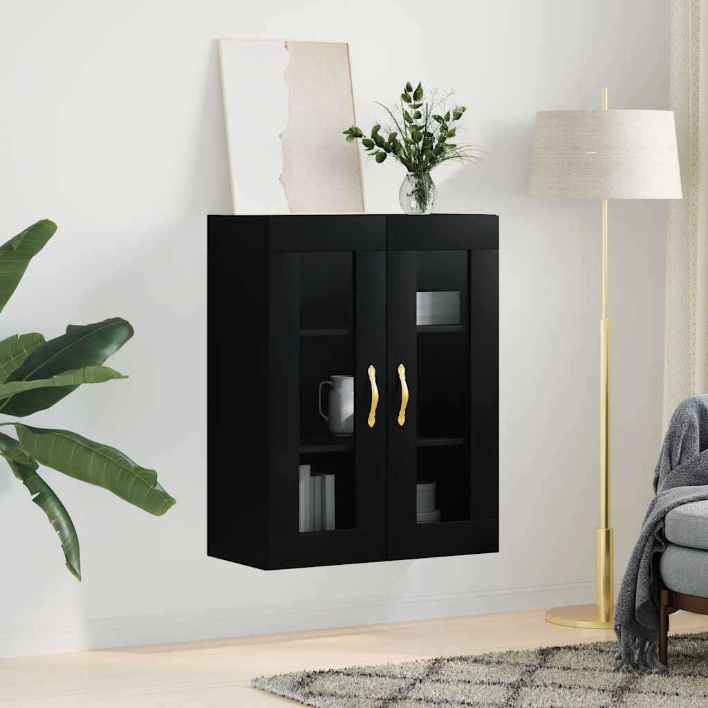 Wall Mounted Cabinet Black 69,5x34x90 cm