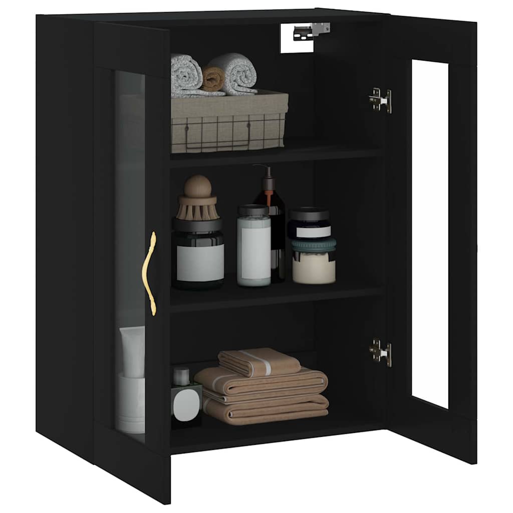Wall Mounted Cabinet Black 69,5x34x90 cm