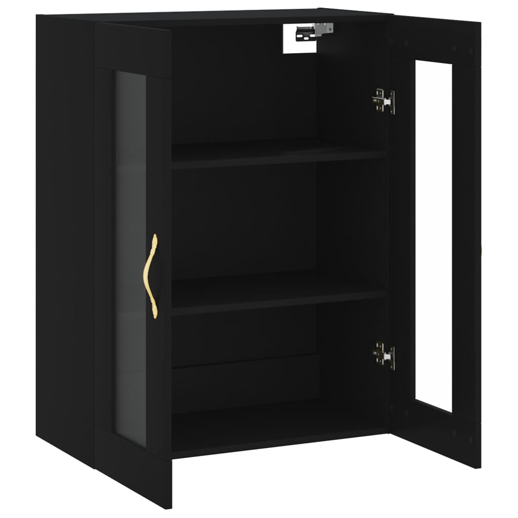 Wall Mounted Cabinet Black 69,5x34x90 cm