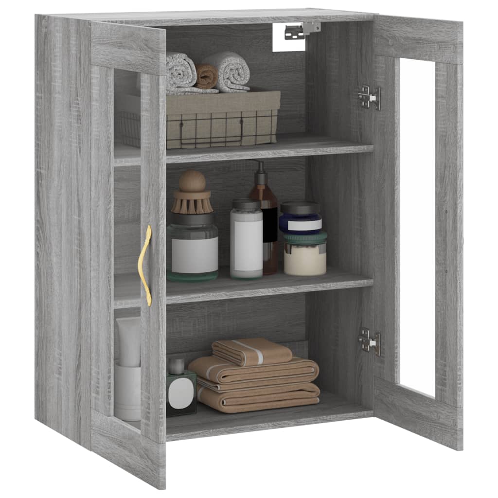 Wall Mounted Cabinet Grey Sonoma 69,5x34x90 cm