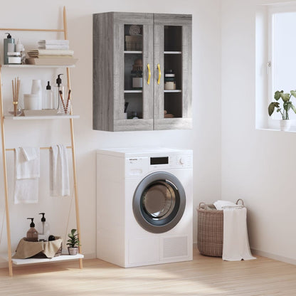 Wall Mounted Cabinet Grey Sonoma 69,5x34x90 cm