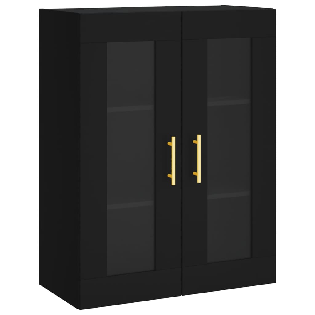 Wall Mounted Cabinet Black 69,5x34x90 cm