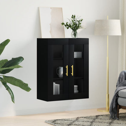 Wall Mounted Cabinet Black 69,5x34x90 cm