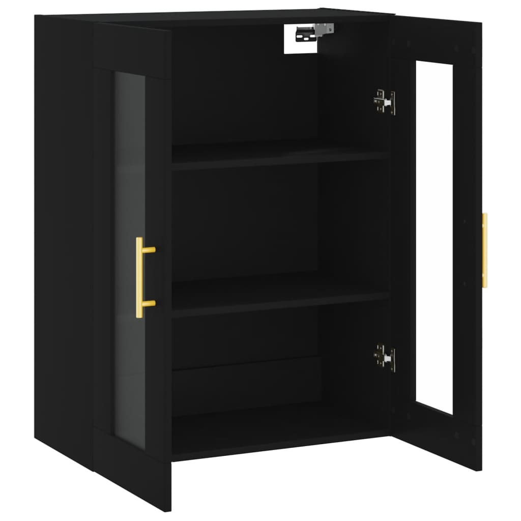 Wall Mounted Cabinet Black 69,5x34x90 cm