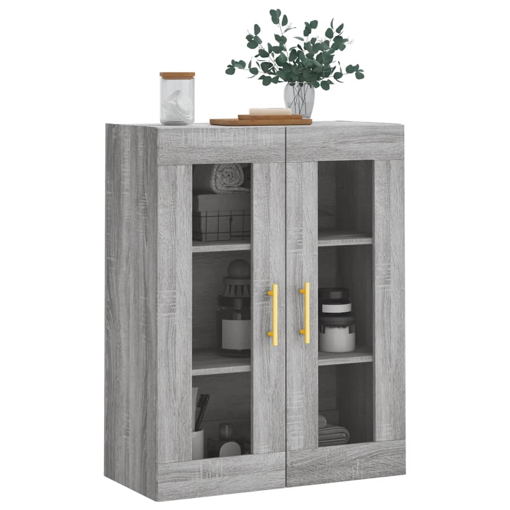 Wall Mounted Cabinet Grey Sonoma 69,5x34x90 cm