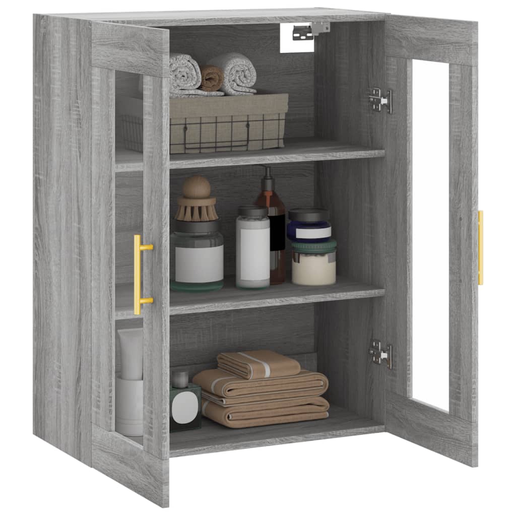 Wall Mounted Cabinet Grey Sonoma 69,5x34x90 cm