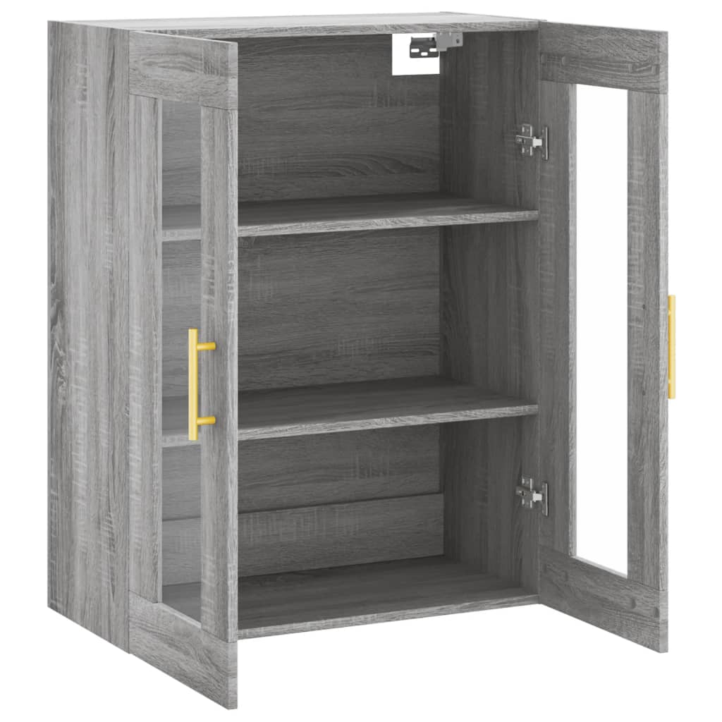 Wall Mounted Cabinet Grey Sonoma 69,5x34x90 cm