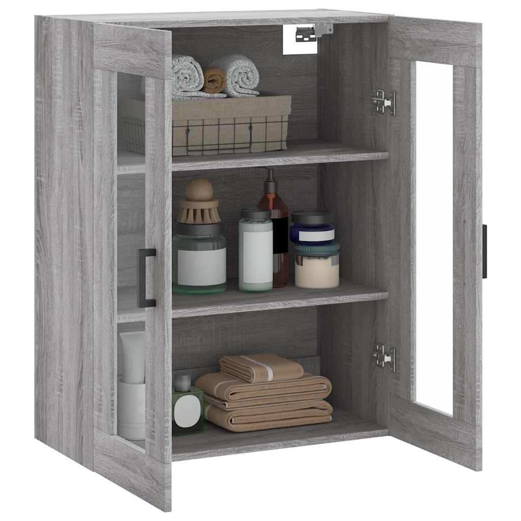 Wall Mounted Cabinet Grey Sonoma 69,5x34x90 cm