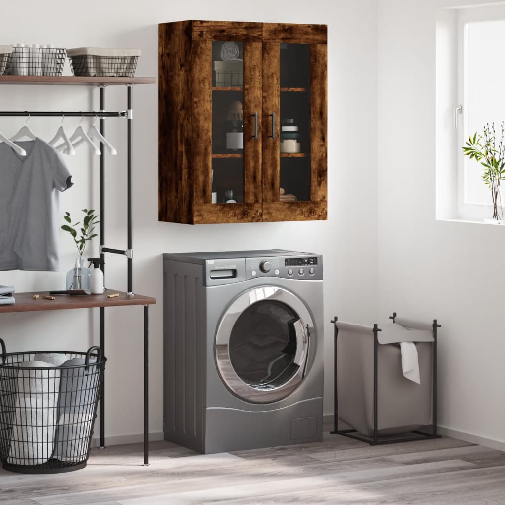 Wall Mounted Cabinet Smoked Oak 69,5x34x90 cm