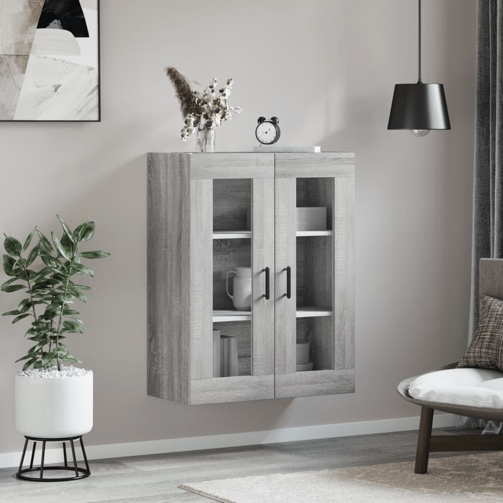Wall Mounted Cabinet Grey Sonoma 69,5x34x90 cm