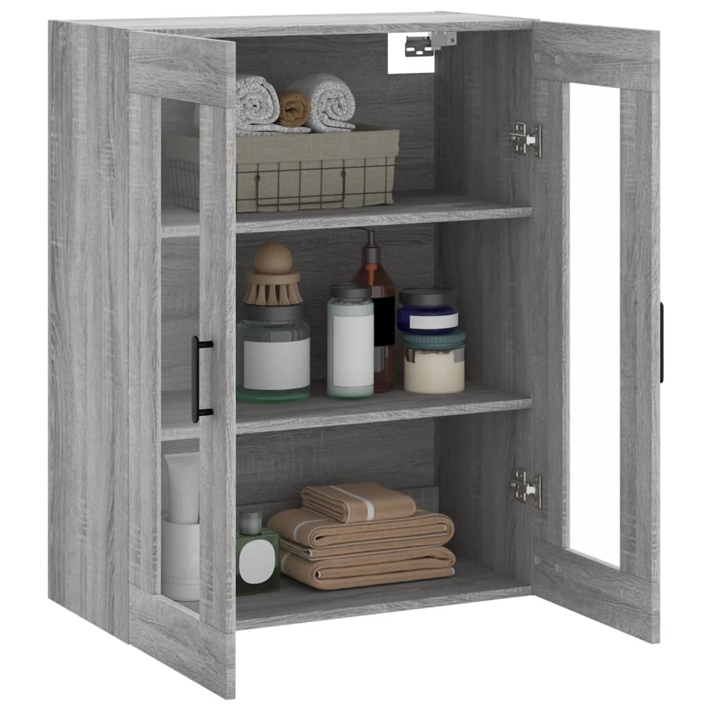 Wall Mounted Cabinet Grey Sonoma 69,5x34x90 cm