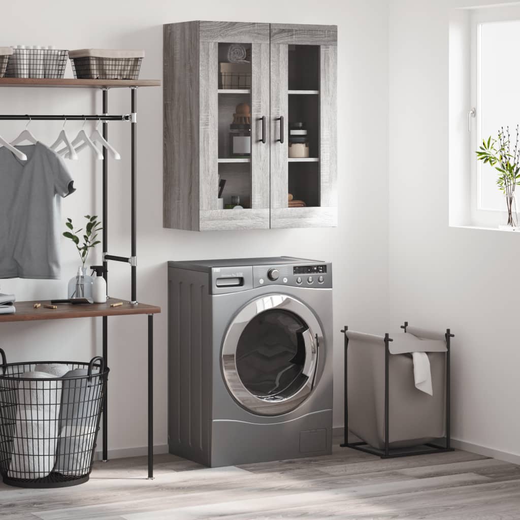 Wall Mounted Cabinet Grey Sonoma 69,5x34x90 cm