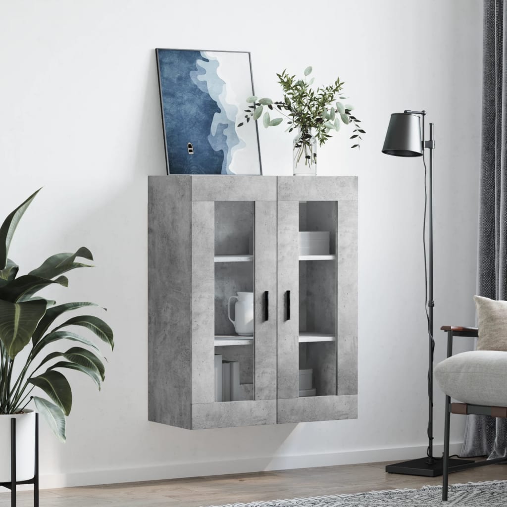 Wall Mounted Cabinet Concrete Grey 69,5x34x90 cm