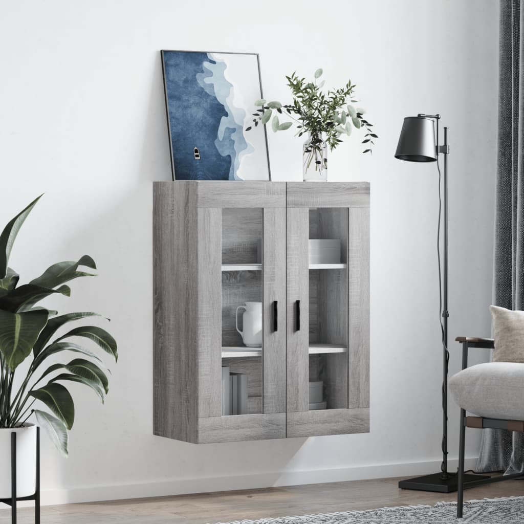 Wall Mounted Cabinet Grey Sonoma 69,5x34x90 cm
