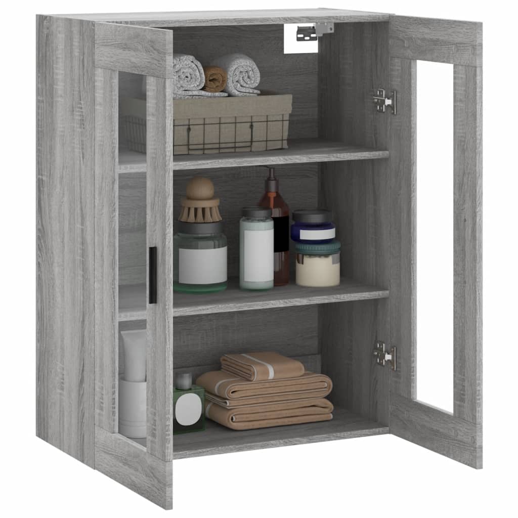 Wall Mounted Cabinet Grey Sonoma 69,5x34x90 cm
