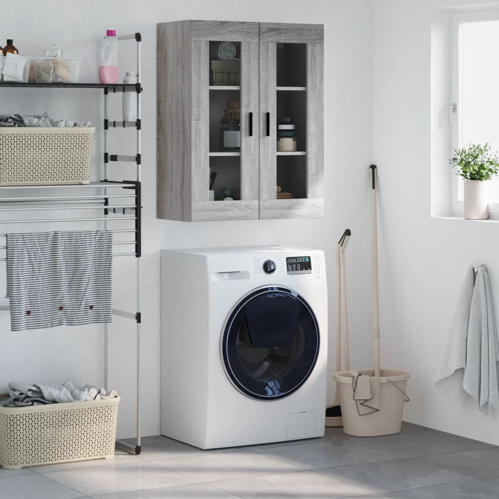 Wall Mounted Cabinet Grey Sonoma 69,5x34x90 cm