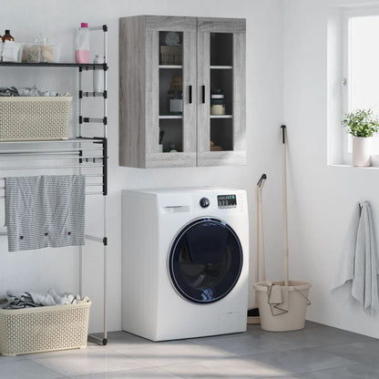 Wall Mounted Cabinet Grey Sonoma 69,5x34x90 cm