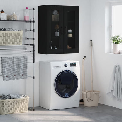 Wall Mounted Cabinet Black 69.5x34x90 cm