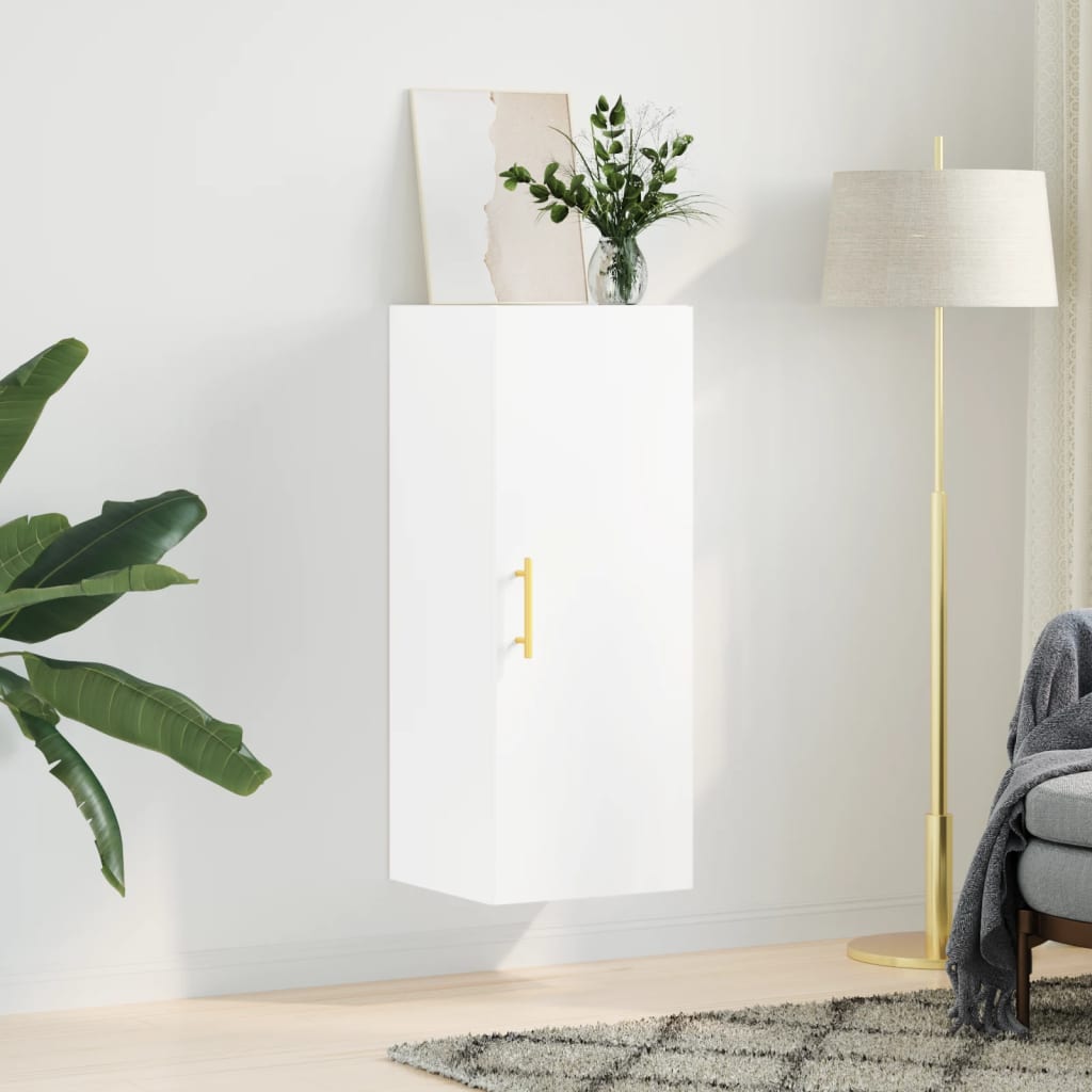 Wall Mounted Cabinet White 34.5x34x90 cm