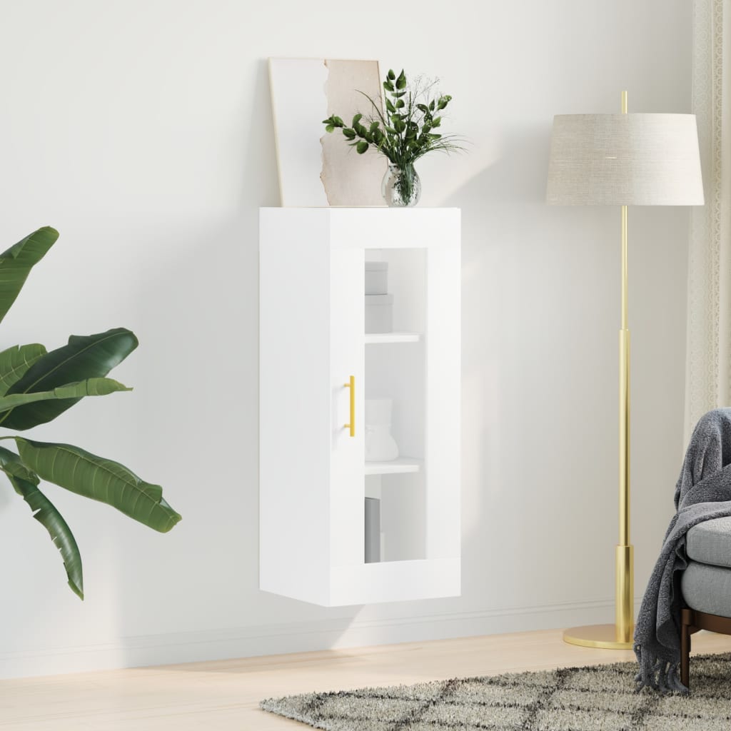 Wall Mounted Cabinet White 34.5x34x90 cm