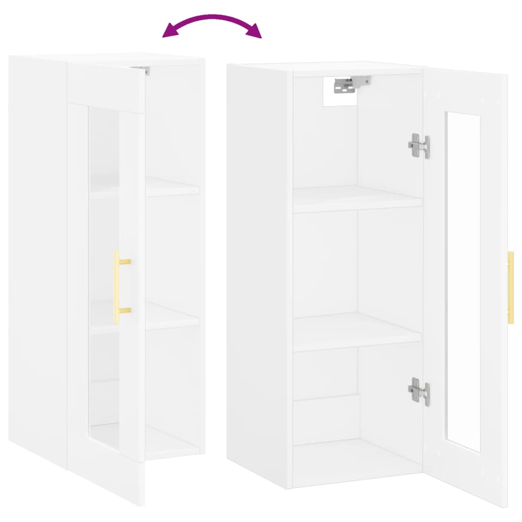 Wall Mounted Cabinet White 34.5x34x90 cm