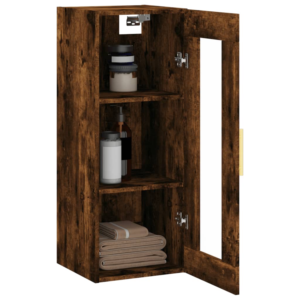 Wall Mounted Cabinet Smoked Oak 34.5x34x90 cm