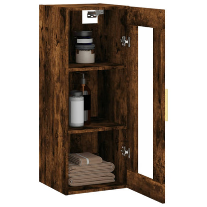 Wall Mounted Cabinet Smoked Oak 34.5x34x90 cm