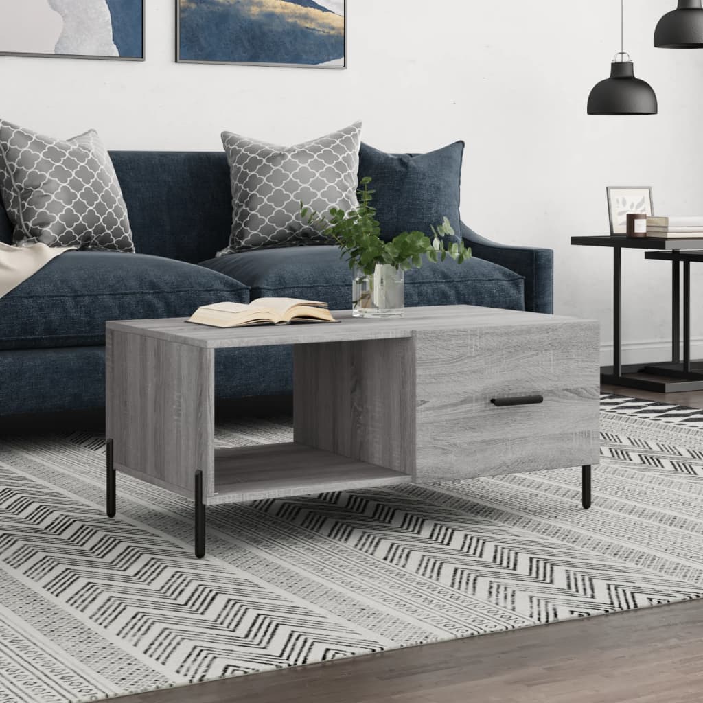 Coffee Table Grey Sonoma 90x50x40 cm Engineered Wood