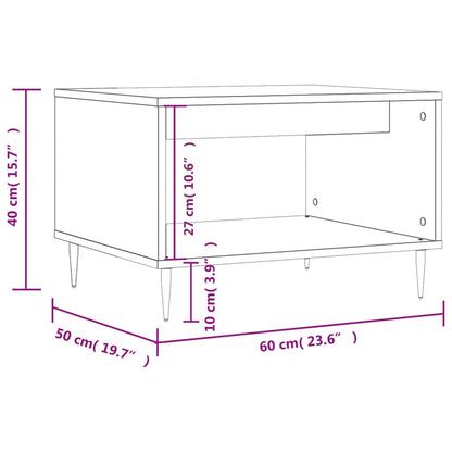 Coffee Table Smoked Oak 60x50x40 cm Engineered Wood