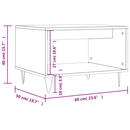 Coffee Table White 60x50x40 cm Engineered Wood