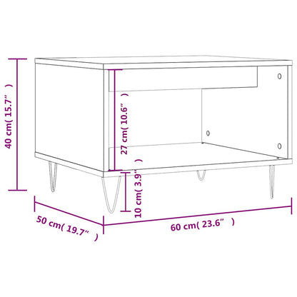 Coffee Table Smoked Oak 60x50x40 cm Engineered Wood