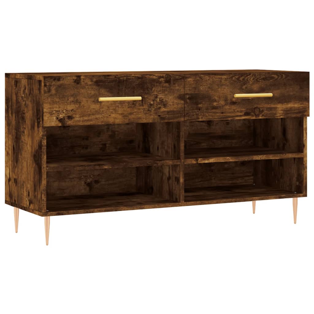 Shoe Bench Smoked Oak 102x35x55 cm Engineered Wood