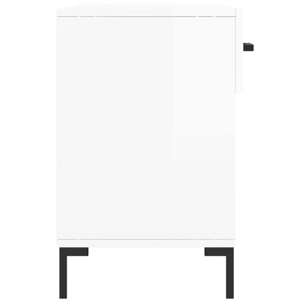 Shoe Bench High Gloss White 102x35x55 cm Engineered Wood
