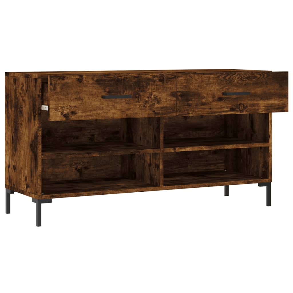 Shoe Bench Smoked Oak 102x35x55 cm Engineered Wood