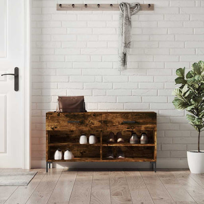 Shoe Bench Smoked Oak 102x35x55 cm Engineered Wood