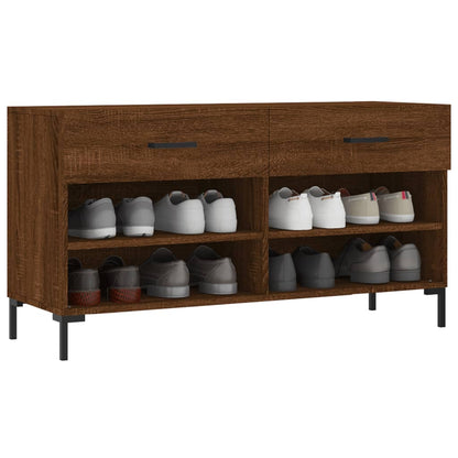 Shoe Bench Brown Oak 102x35x55 cm Engineered Wood