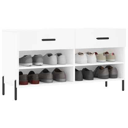 Shoe Bench White 102x35x55 cm Engineered Wood
