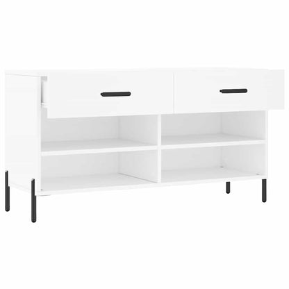 Shoe Bench White 102x35x55 cm Engineered Wood