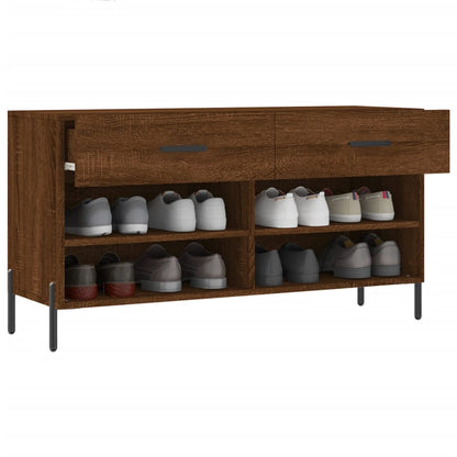 Shoe Bench Brown Oak 102x35x55 cm Engineered Wood