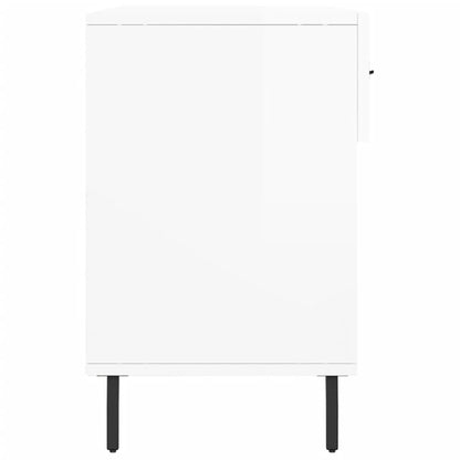 Shoe Bench High Gloss White 102x35x55 cm Engineered Wood