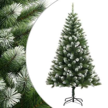 Artificial Hinged Christmas Tree with Flocked Snow 210 cm