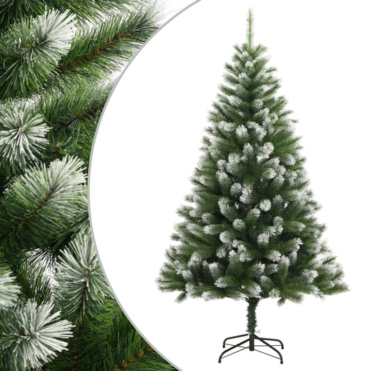 Artificial Hinged Christmas Tree with Flocked Snow 210 cm
